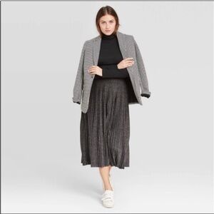 4 for $40 SALE! A New Day Glitter Pleated Holiday Skirt, Grey Glitter, Size S